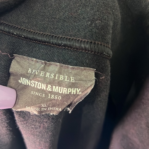 Reversible Solid Quarter Zip Johnson & Murphy Knit Sweater - Picture 7 of 10